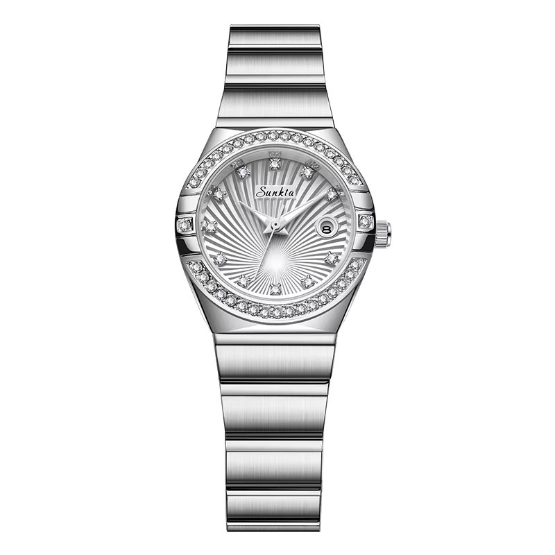 LIGE Armbanduhr Quarz, Edelstahl, Diamant, Silber, Damen - Bild 6
