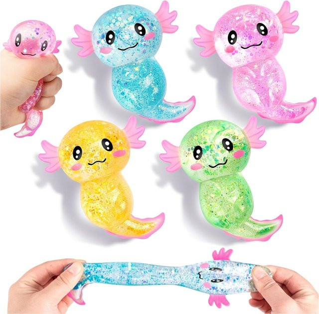 GSF Axolotl Stressabbau-Spielzeug, Glitzer-Malzzucker, multicolour - Bild 1