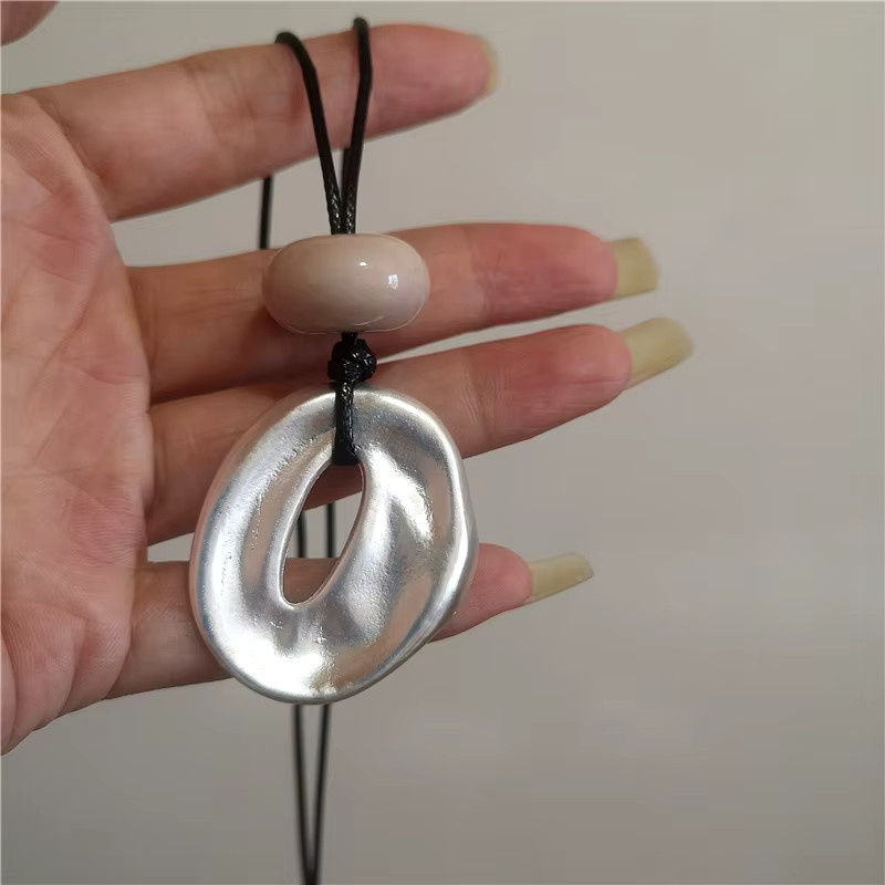 imixlot Halskette, Kreuz Anhänger, Perle, Silber, Unisex - Bild 1