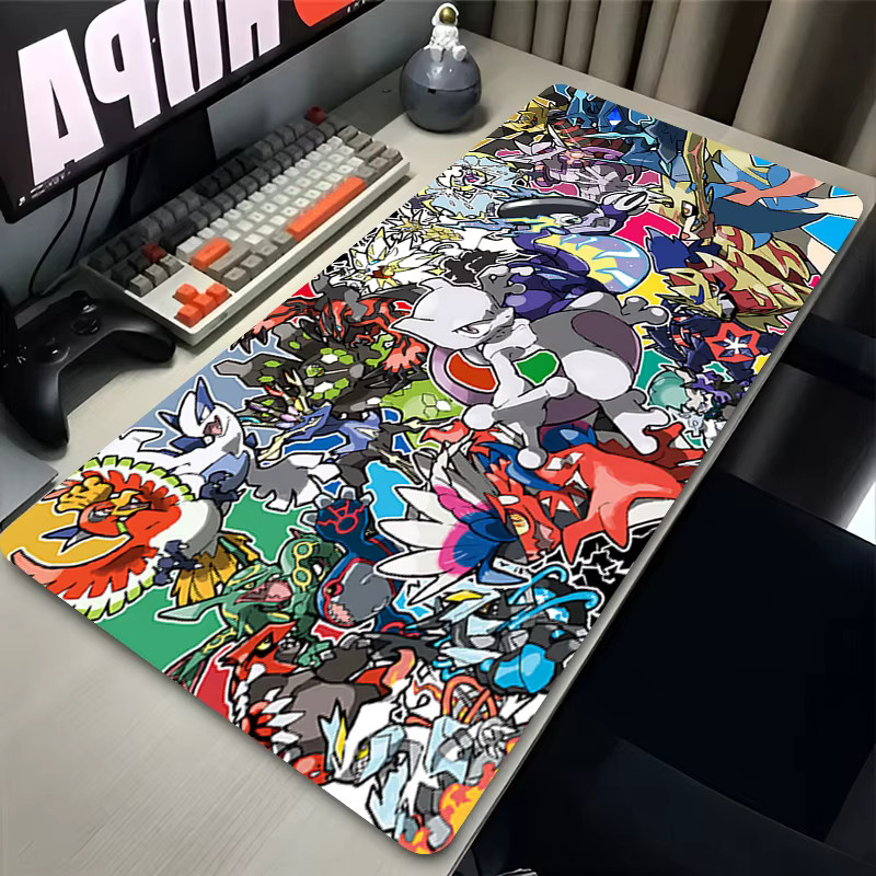 Bandai XXL Gaming-Mauspad Pokemon Mewtwo in Multicolour als Schreibtischunterlage für PC und Laptop - Bild 1