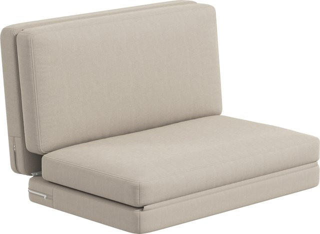 HOMCOM 3-in-1 Klappbares Bodensofa als Schlafsofa mit Samtoptik in Beige - Bild 1