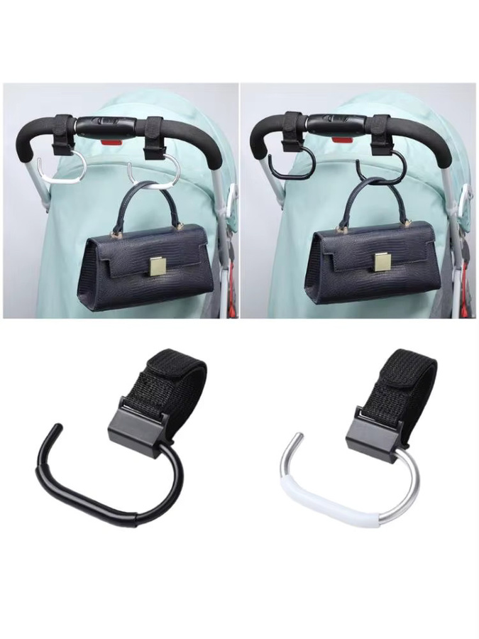 E7CE Befestigungshaken für Kinderwagen in Schwarz bis 15 kg Traglast - Bild 2