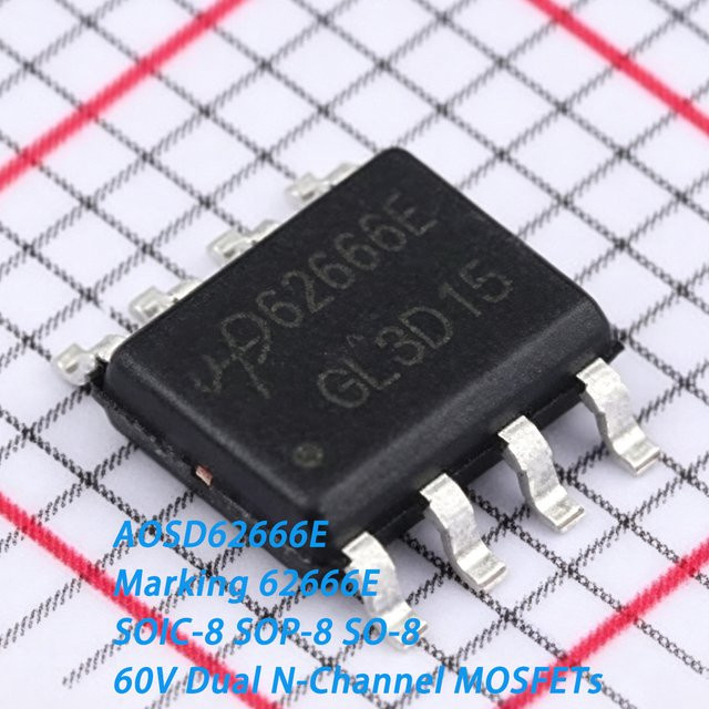 AOSD 10 Stück AOSD62666E Dual N-Kanal MOSFET Feldeffekttransistor in Schwarz - Bild 1