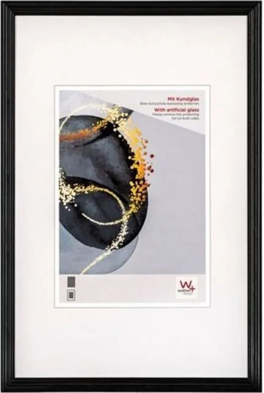 Walther Design Select Bilderrahmen aus Holz in Schwarz mit Passepartout und Kunstglas, B: 15 cm, H: 20 cm - Bild 1