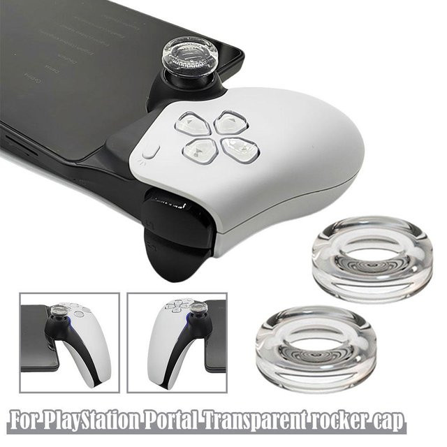 GRWIBEOU Silikon Rocker Cap Schutzhülle für PlayStation Portal, Transparent, Stick Daumen Grip Abdeckung - Bild 1