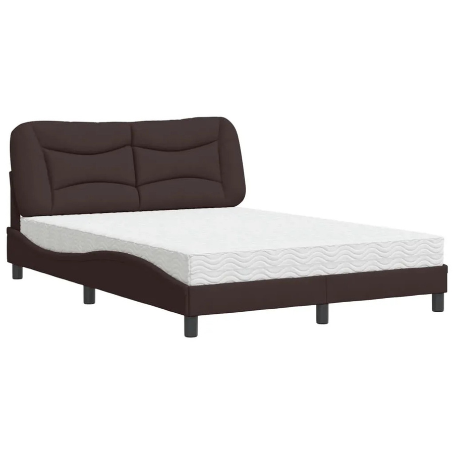 vidaXL Bett Hvar mit Matratze in Dunkelbraun und Weiß, B/T/H: 120 x 200 cm - Bild 2