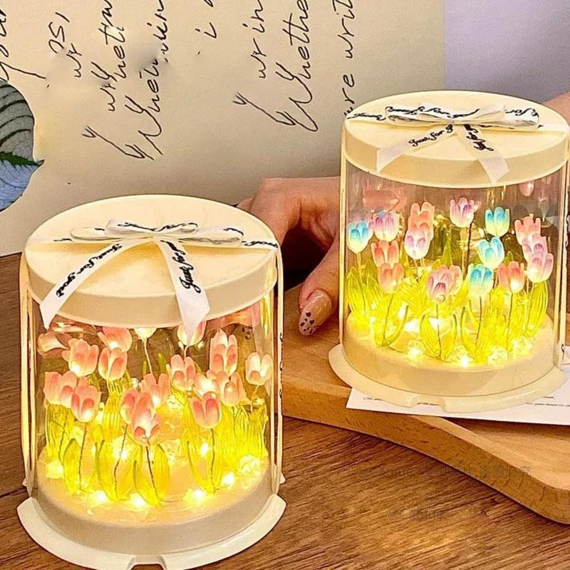 YJMP Super Lighting DIY Tulpenlampe als handgefertigtes Nachtlicht in Bunt für das Schlafzimmer - Bild 3