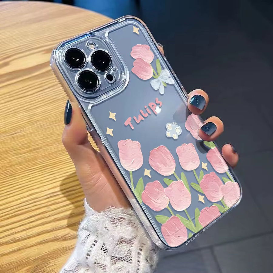 Transparente Silikon-Handyhülle mit Blumen-Design für Samsung Galaxy S25 Ultra, S26 Plus, S24 FE, S23 und S22 Edge - Bild 5