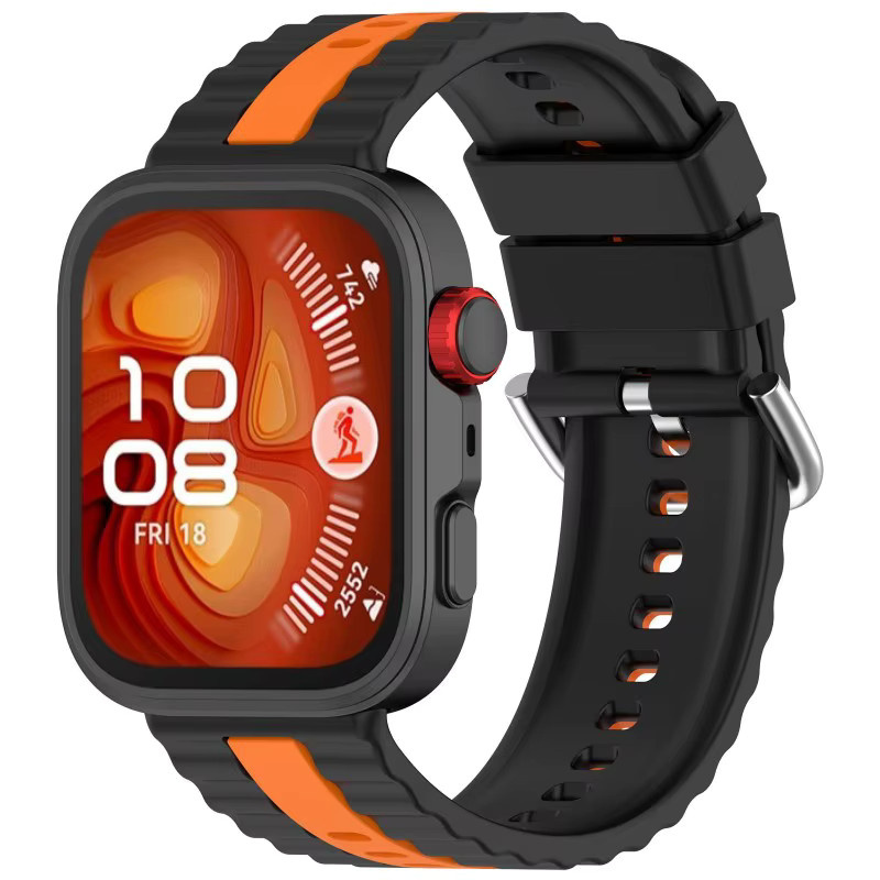 RWBANDS Uhrenarmband Silikon, Zweifarbig, black, Huawei Watch Fit 4/3/4Pro - Bild 1