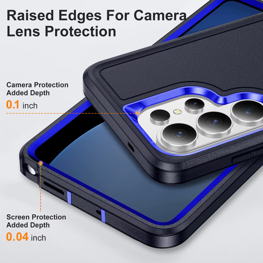 3-in-1 Hybrid-Schutzhülle Stoßfest und Robust für Samsung Galaxy S26, S26Plus, S25 Ultra und S25FE in Schwarz - Bild 3