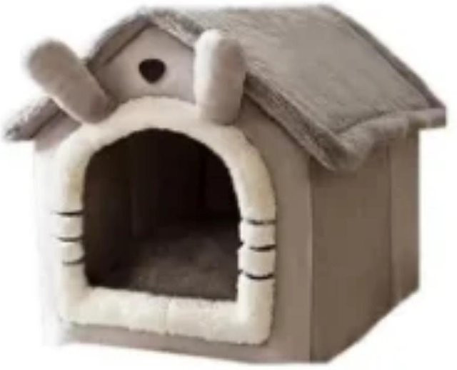 Katzen- und Hundehaus für kleine Hunde in Grau, wetterfest und waschbar - Bild 1