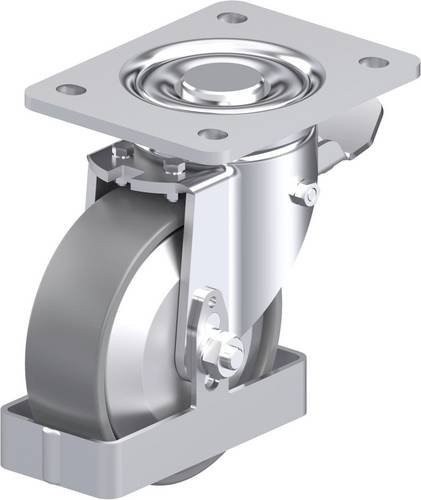 Blickle Stahlblech-Lenkrolle LH-PO 125KA-3-ST-ELS-FA-FS in Silber, Rad-Durchmesser: 125 mm, Tragfähigkeit: 300 kg - Bild 1