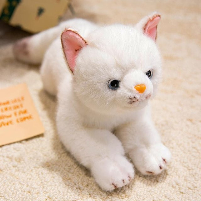 Yiran toy Katze Liegend Plüschtier, Gestreift Einfarbig, 38cm, ab 14 Jahre - Bild 1