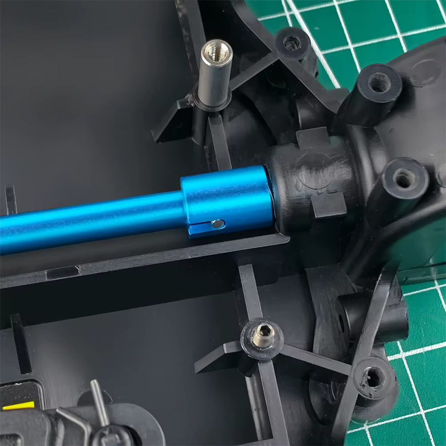 AXSPEED Mittelantriebswelle und Differenzbecher, 1/10 Tamiya TT01, Metall, Blau - Bild 4