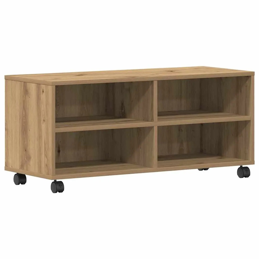 vidaXL TV-Schrank in Braun und Eiche aus Holzwerkstoff, modernes Design für dein Wohnzimmer, B/T/H: 90 x 35 x 35 cm - Bild 2