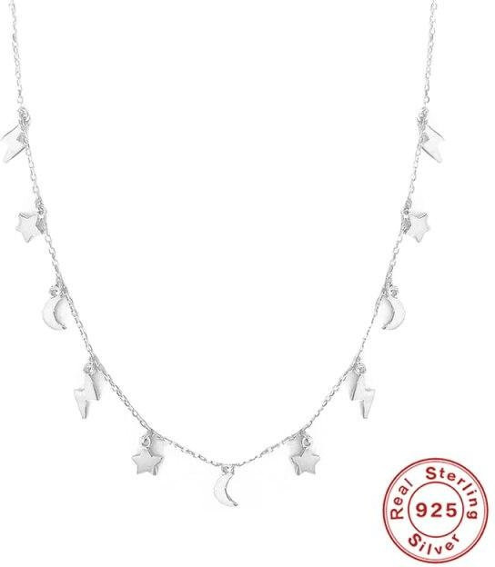 Canner Halskette 925 Sterling Silber, Mond Sterne, Damen - Bild 1