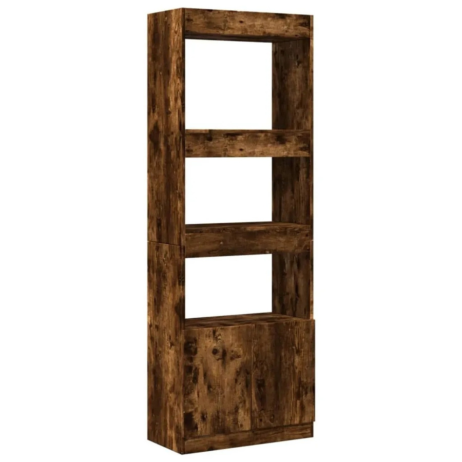 vidaXL Highboard aus Holzwerkstoff in Räuchereiche, Braun, B/T/H: 63 x 33 x 180 cm - Bild 2