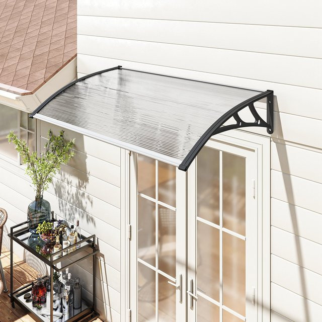 Outsunny Gartenzelt aus transparentem und schwarzem Polycarbonat, B/T/H: 110 x 60 x 18 cm - Bild 1
