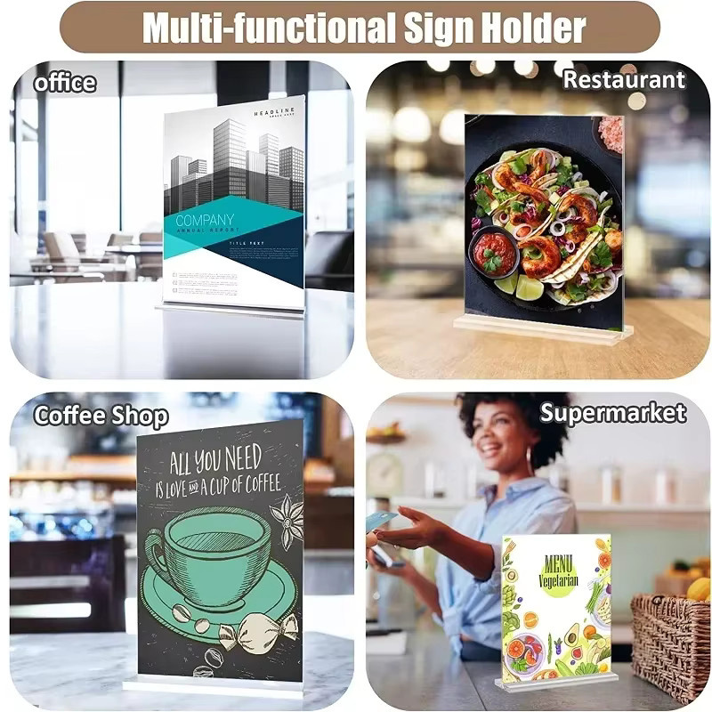 Transparentes Acryl Menü Schild Halter Display Stand für Desktop Werbung und Preisbeschilderung - Bild 5