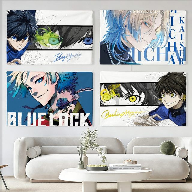 Warner Bros. Anime Michael Kaiser Flagge B-Blue L-Lock in Blau und Multicolour, Wandkunst Banner zur Dekoration für Innenbereich und Outdoor, B/H: 60 x 40 cm - Bild 1