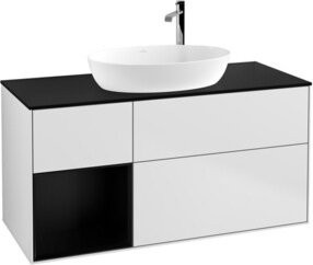 V&B Finion Waschtischunterschrank mit Wandbeleuchtung, Farbe: Weiß lackiert, Breite: 120 cm, Tiefe: 50,1 cm, Höhe: 60,3 cm - Bild 1