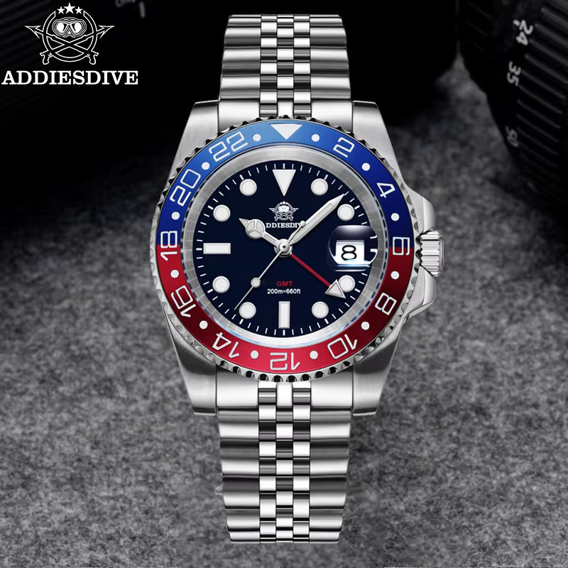 ADDIESDIVE Herrenuhr, Quarz, Edelstahl, Schwarz, 20 ATM - Bild 2