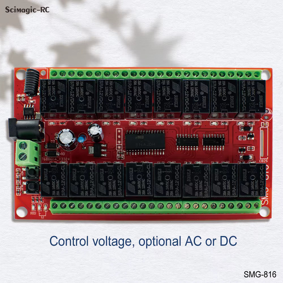 Scimagic-RC SMG-816 Drahtloses 16-Kanal Fernbedienungssystem DC12V 433MHz mit RF-Sender und Empfänger - Bild 2