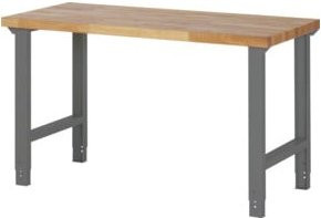 STIER Höhenverstellbarer Premium Werktisch aus Stahl und Holz, Mehrfarbig, B/T/H: 150 x 70 x 79-114 cm - Bild 1