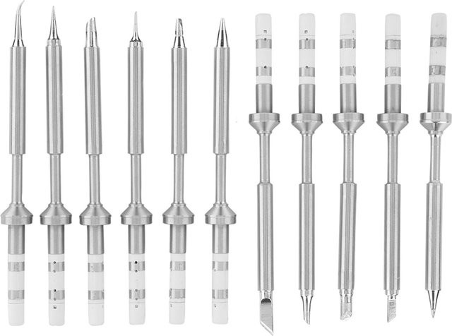 Neoglint 11-teiliges Set Mini Edelstahl Lötkolbenspitzen Ersatz für TS100 Lötkolben in Silber - Bild 1