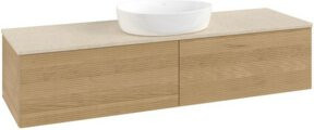 V&B Waschtischunterschrank Antao mit Frontstruktur in Honey Oak und Botticino, B/T: 160 x 50 cm - Bild 1