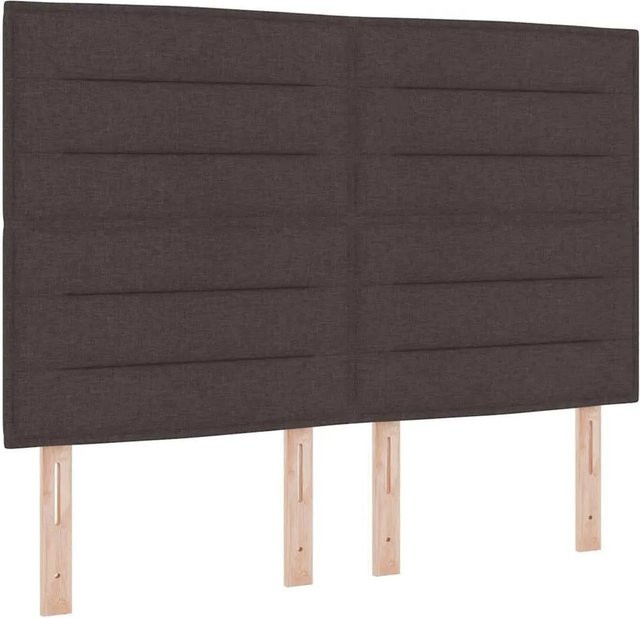 vidaXL Kopfteil Polsterteil in Dunkelbraun mit Stoffbezug, Breite: 144 cm, Höhe: 128 cm - Bild 1