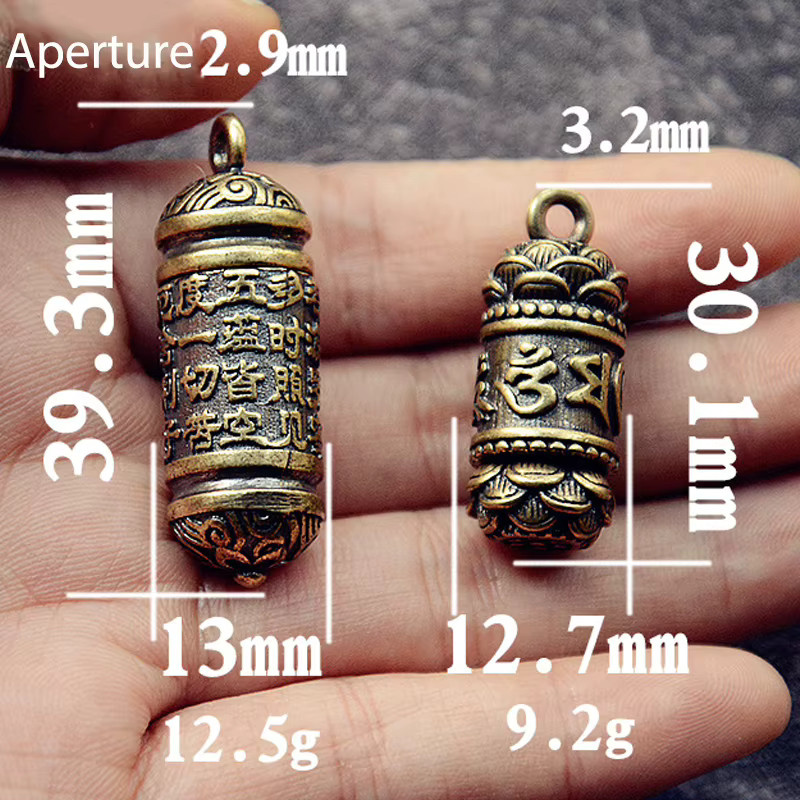 Velishy Schlüsselanhänger Messing, Lotus Herz Sutra Amulett, Unisex - Bild 3