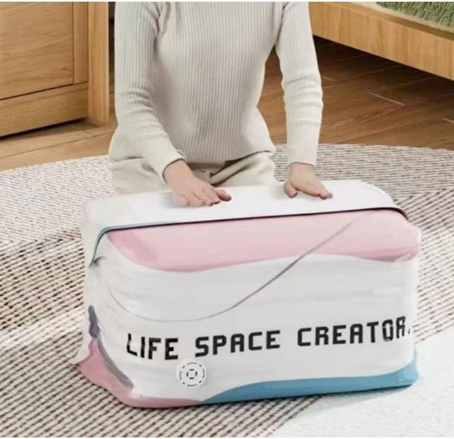 10er Set YiLi-Studio 3D Vakuum-Aufbewahrungsbeutel ohne Pumpe, platzsparende Kompressionsbeutel in Multicolour für Saisonkleidung, Bettdecken und Daunenjacken - Bild 1
