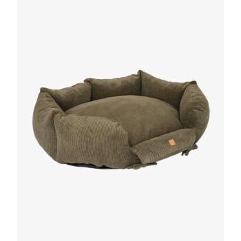 Pet & Co. Hundebett Ronny Cord Luxus in Khaki mit abnehmbarem Bezug, Größe M - Bild 2