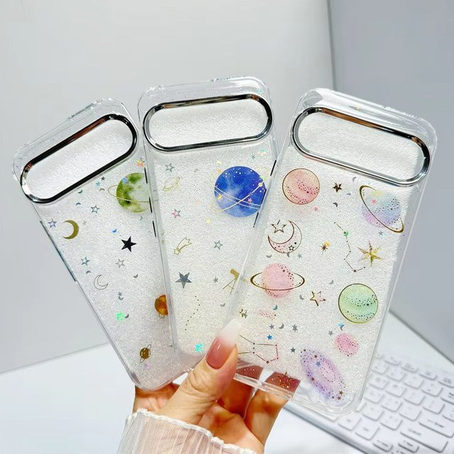 INS Transparente Handyhülle mit Koreanischem Glitzer-Stern-Mond-Planeten-Muster für Google Pixel 10 9 Pro XL 9 8 Pro 9A 8A - Bild 1
