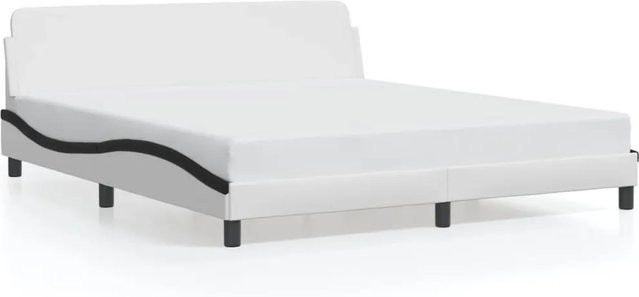 vidaXL Bettgestell Dover in Weiß und Schwarz mit Kunstleder, B/T/H: 180 x 200 x 185 cm - Bild 1