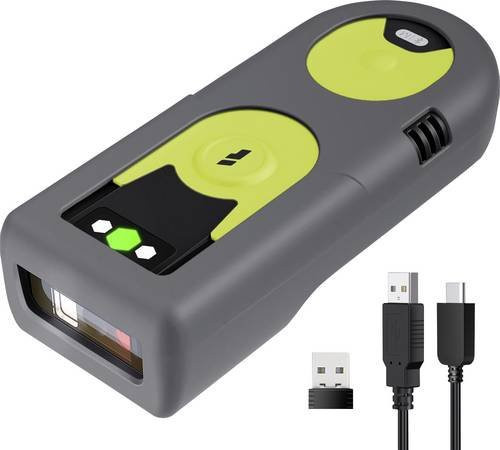 Inateck BCST-42 Bluetooth Barcode-Scanner für 1D und 2D in Schwarz und Grün mit Standfuß - Bild 1