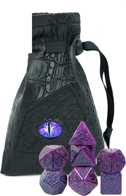 Cusdie DND Würfelset Schlossmuster, Polyedrisches Würfelset, Lila - Bild 1