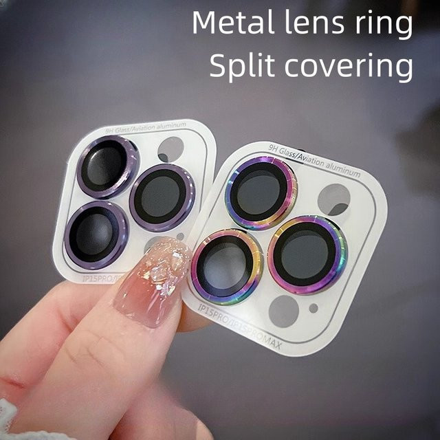 Apple Full Cover Kamera Objektivschutz aus gehärtetem Glas und Metall für iPhone 15 Plus, iPhone 12, iPhone 13 Pro Max und iPhone 13 Mini - Bild 1