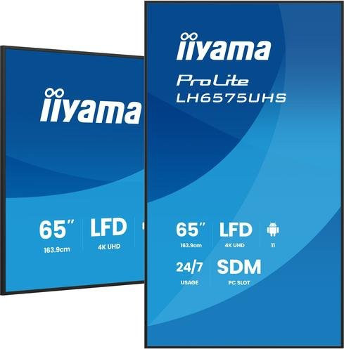 iiyama ProLite LH6575UHS-B2AG Public Display, 65 Zoll, UltraHD 4K, IPS, Schwarz (matt) - Bild 1
