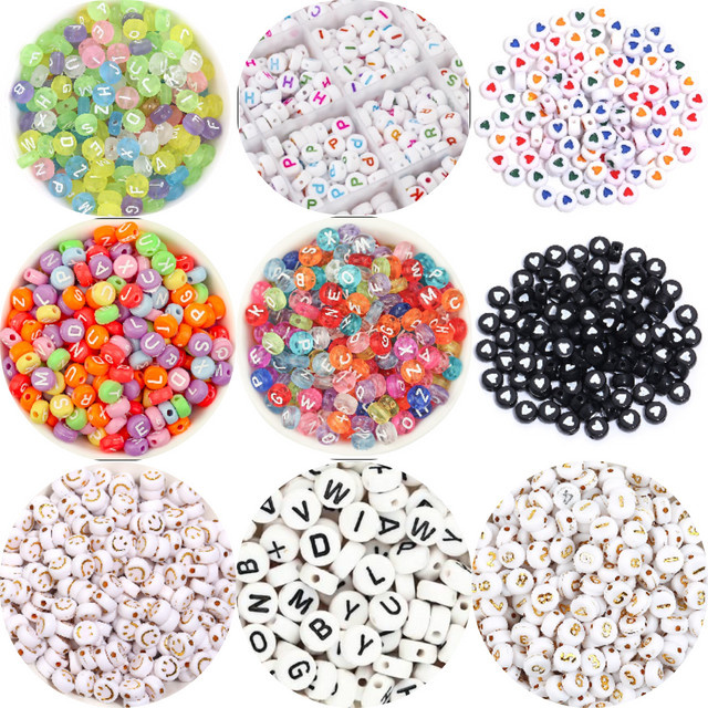7 mm Acryl-Alphabet-Perlen in Multicolour für DIY-Handwerk und Dekoration - Bild 1