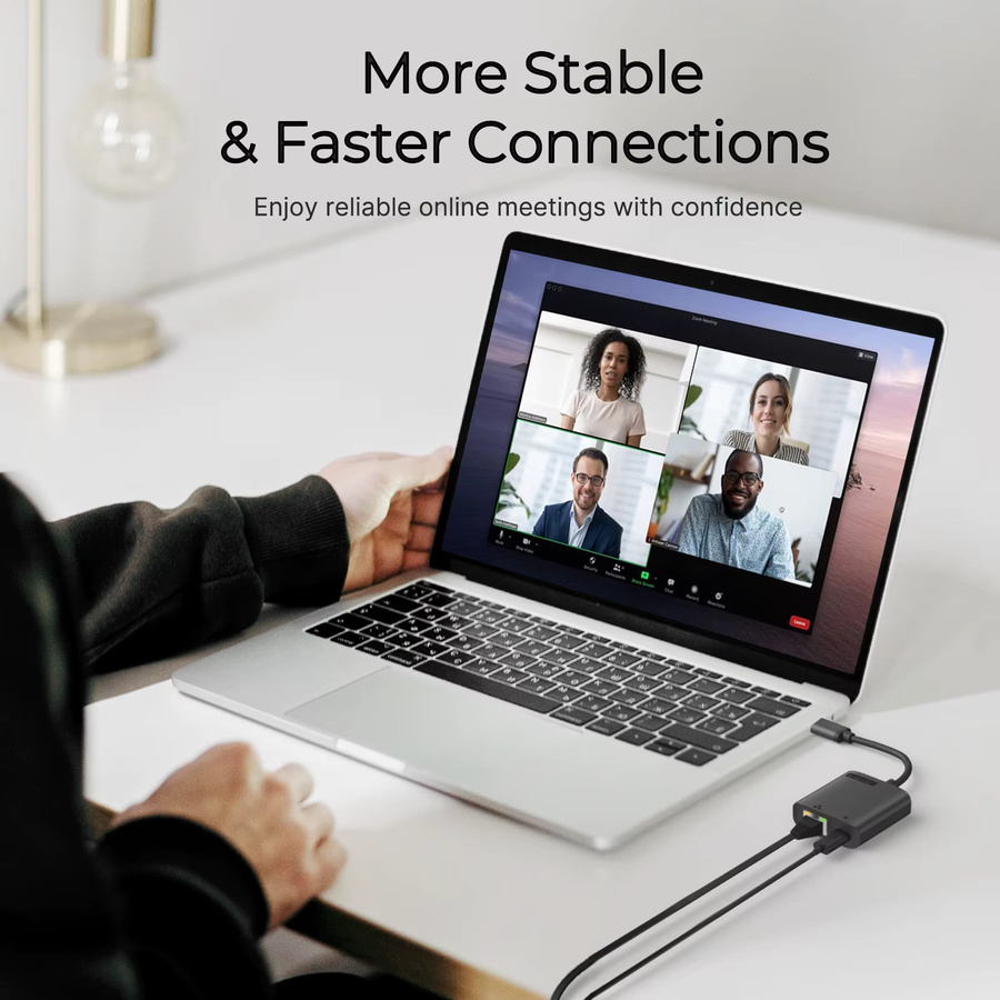 Lemorele TC35 2-in-1 USB-C Dockingstation mit RJ45 Gigabit Ethernet und PD100W Schnellladung, Grau - Bild 3