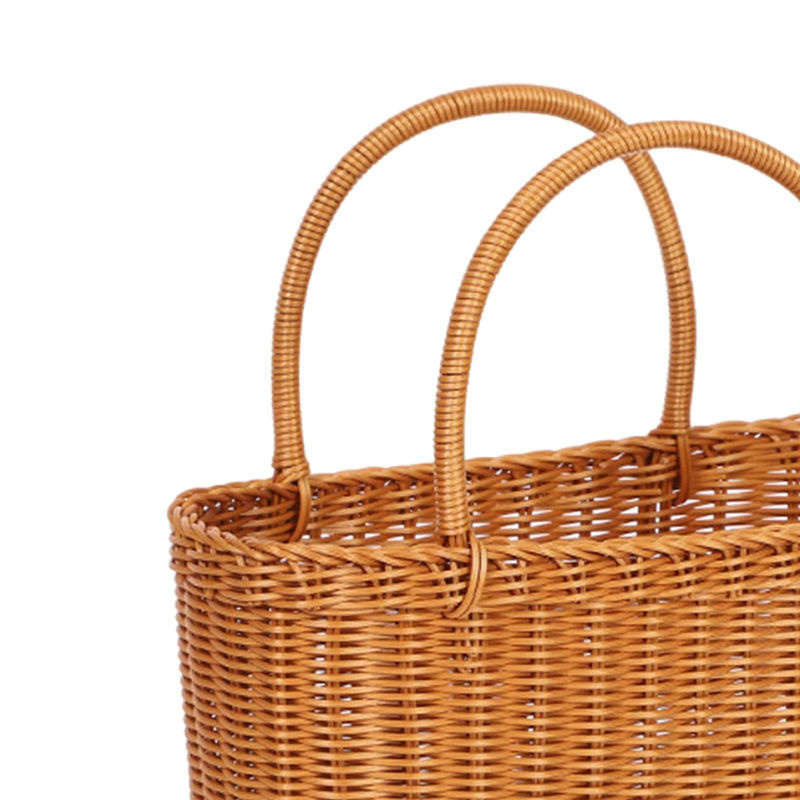 Kesoto Picknickkorb aus Rattan in Braun, Rechteckiger Aufbewahrungskorb im Landhausstil - Bild 4