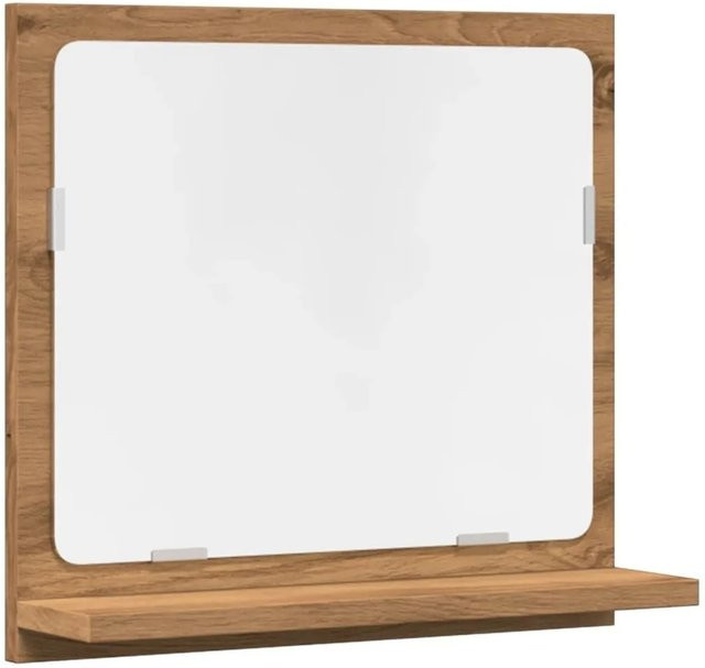 vidaXL Badspiegel mit Ablage in Artisan-Eiche, Farbe Braun, B/T/H: 40 x 11 x 37 cm - Bild 1