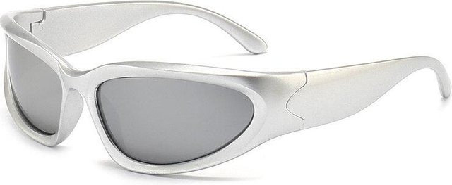 Punk Sonnenbrille, oval, Kunststoff, silber, multicolor, Unisex - Bild 1