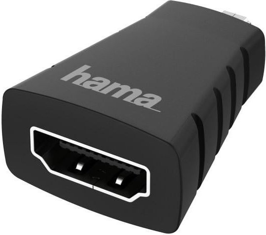 Hama HDMI Adapter mit Micro-HDMI Stecker auf HDMI Buchse in Schwarz für Ultra-HD 4K - Bild 1