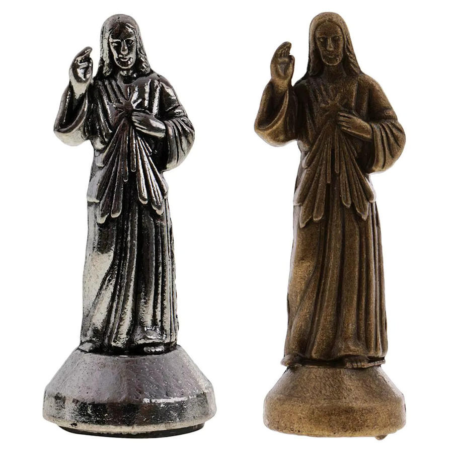 Religiöse Jesus Statue der Göttlichen Barmherzigkeit von Kesoto in Gold aus Legierung - Bild 1