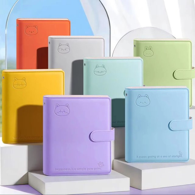 SINGBA Fotokartenordner A5 mit Tier-Design, wasserdichtes PU-Leder Fotoalbum mit 4 Taschen und Ringbindung zur Aufbewahrung von Fotokarten - Bild 1