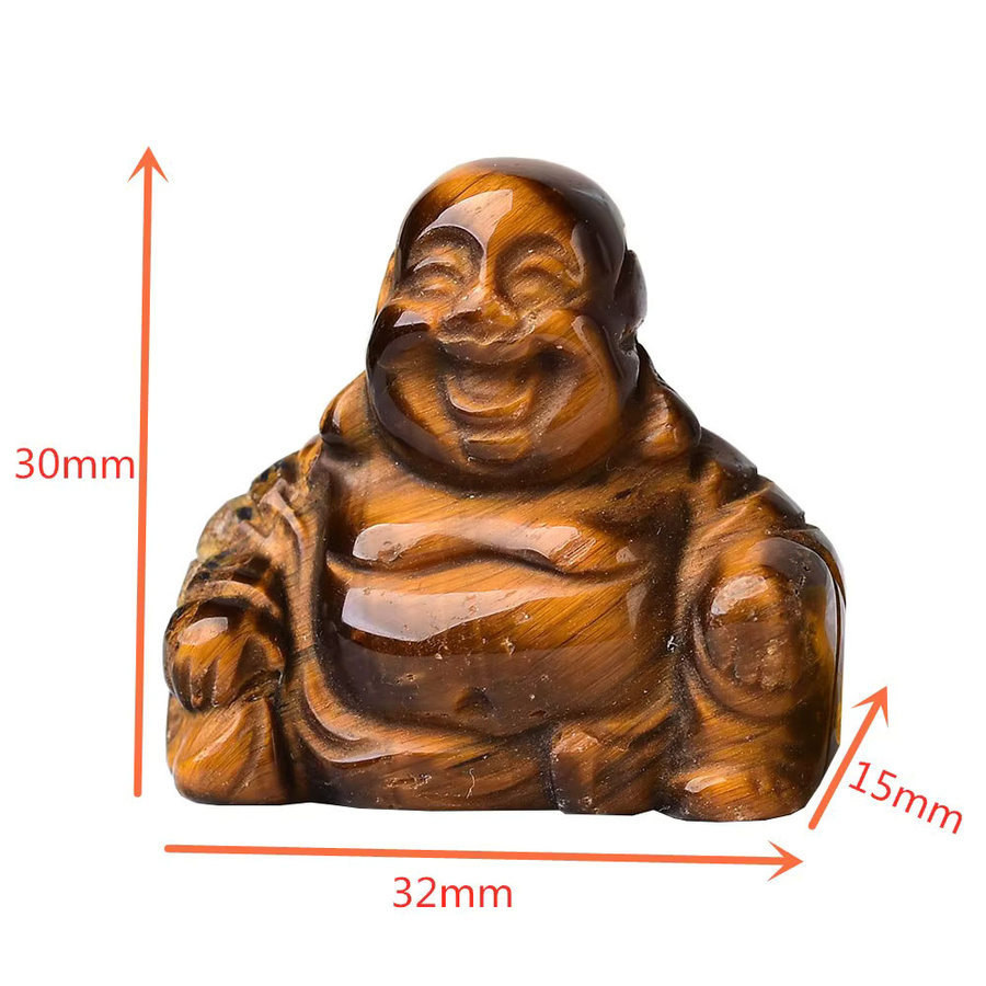 RYCRYSTAL Maitreya Buddha Statue aus grünem Naturstein für Feng Shui und Chakra Heilung - Bild 2