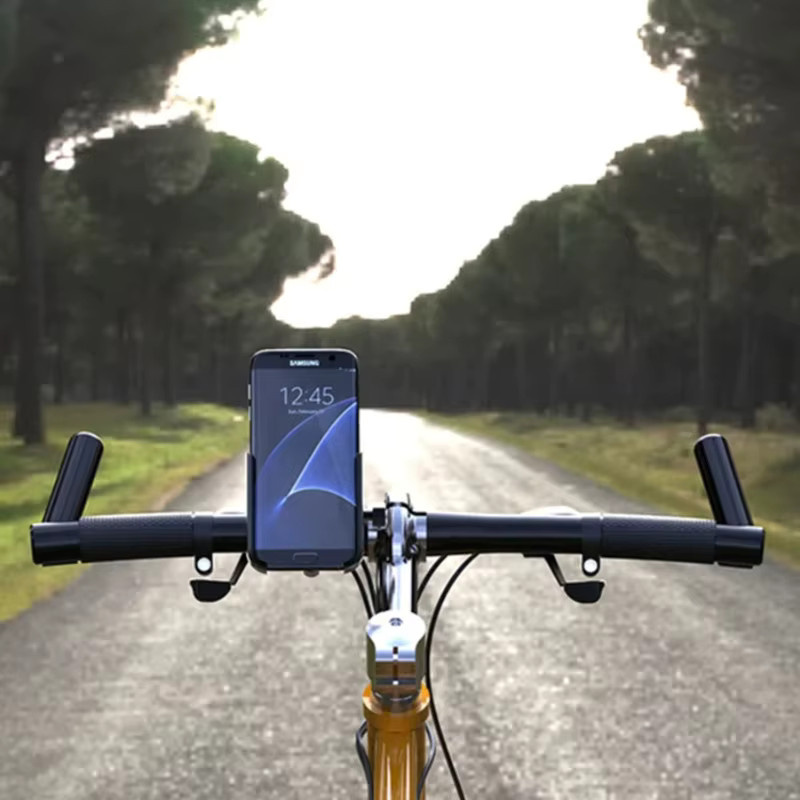 Motorrad und Fahrrad Handyhalterung als GPS-Halterung für Lenker oder Rückspiegel, kompatibel mit Xiaomi und iPhone, in Schwarz oder Silber - Bild 4